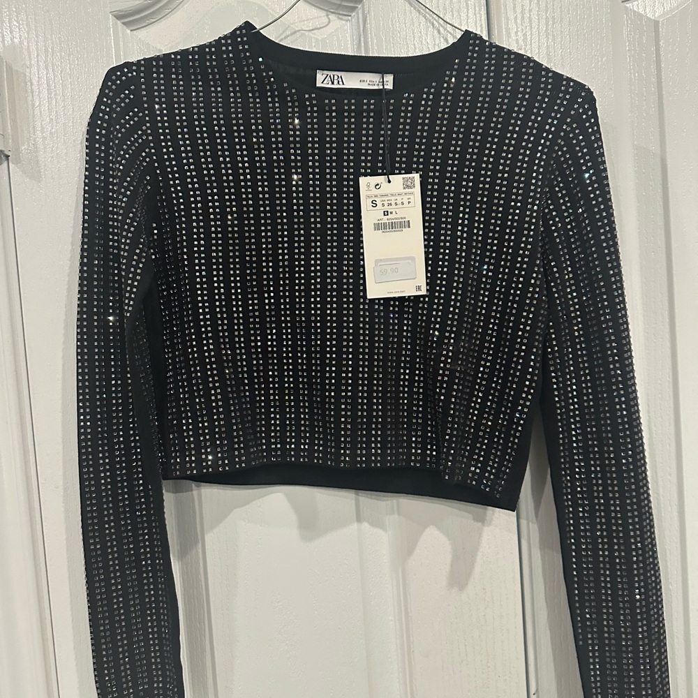 Zara Black Studded Women's Top